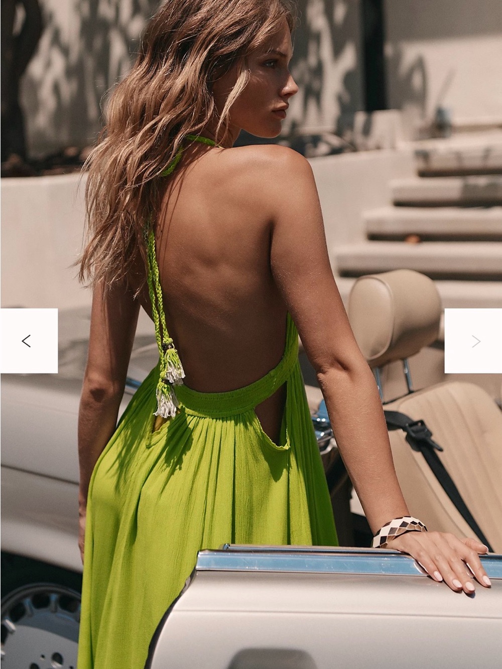 Free People Lime Green Plunge Halter Maxi Dress - Picture 3 of 3